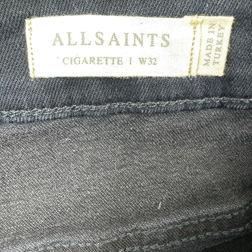 Allsaints Cigarette Midnight Navy Mens Button Fly Jeans Size 32X31